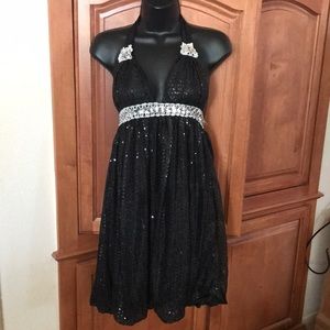 Franco Sequin Backless Dress